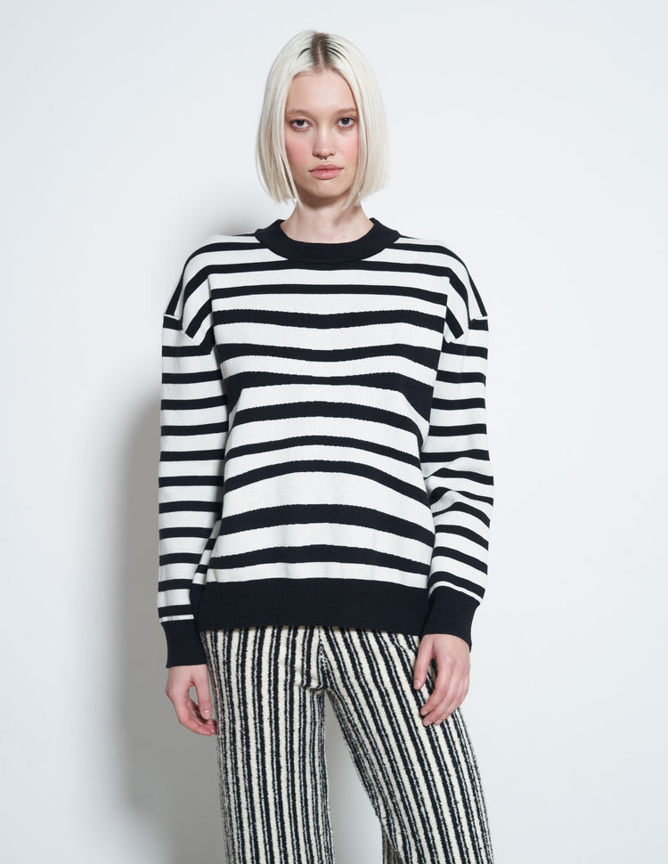 ANDY SWEATER IN IVORY AND BLACK